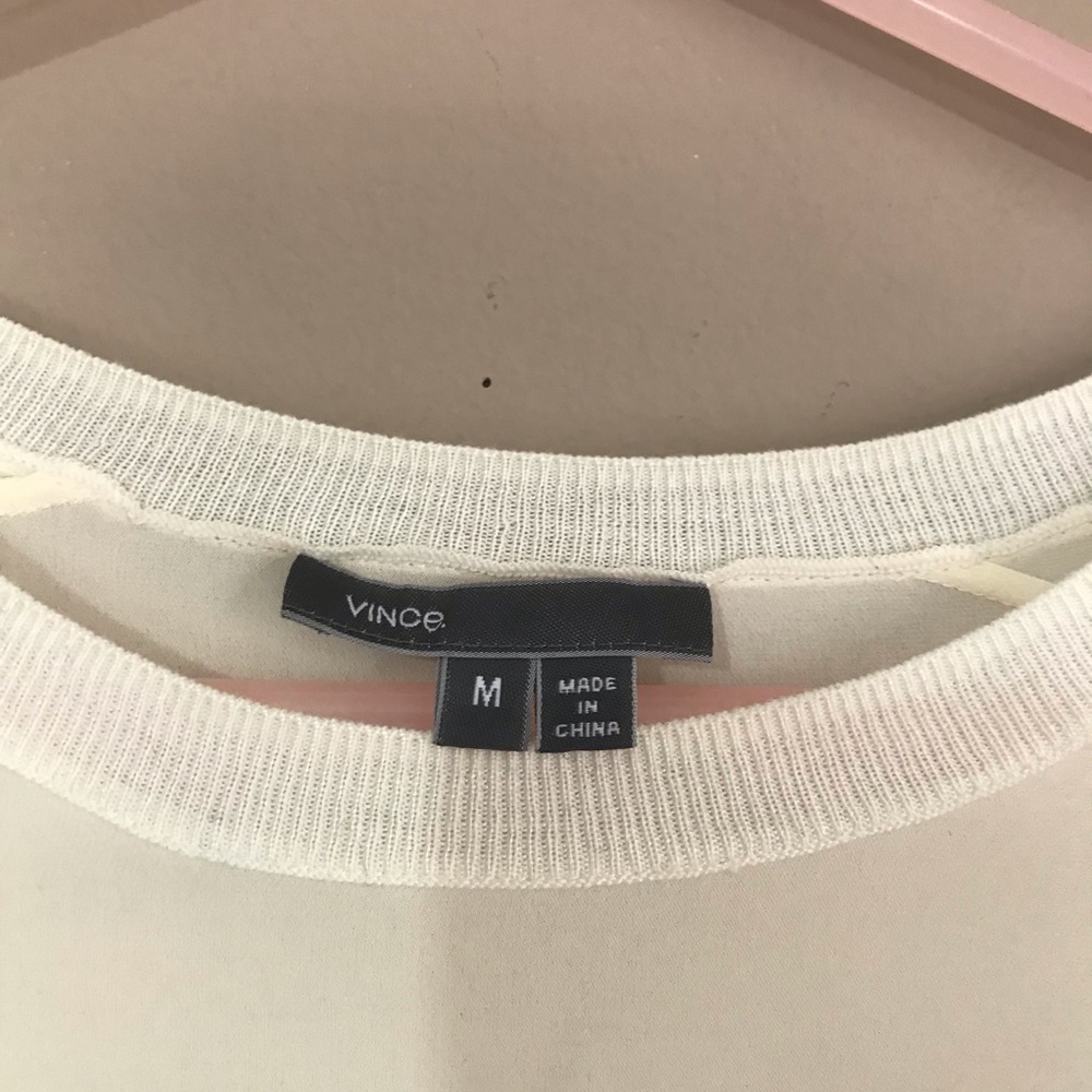SOLD Vince Silk Sheer Side Panel Crew Neck Sweater - Picture 5 of 8